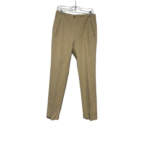 Vintage Vanilla  Womens Beige Pants W/ Zipper Pockets & Button Closure - Picture 1 of 5